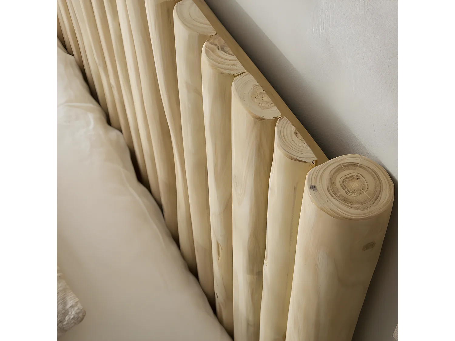 Tête de lit en bois massif naturel 162x120