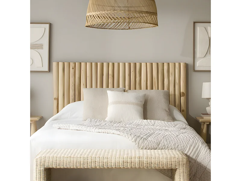 Tête de lit en bois massif naturel 162x120
