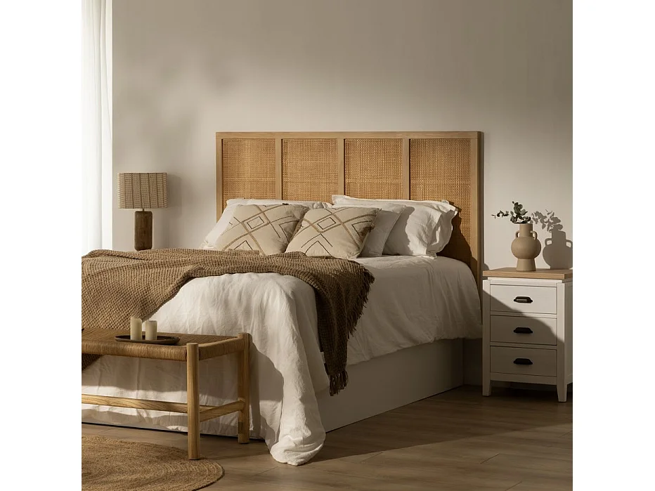 Tête de lit en bois massif naturel 162x100