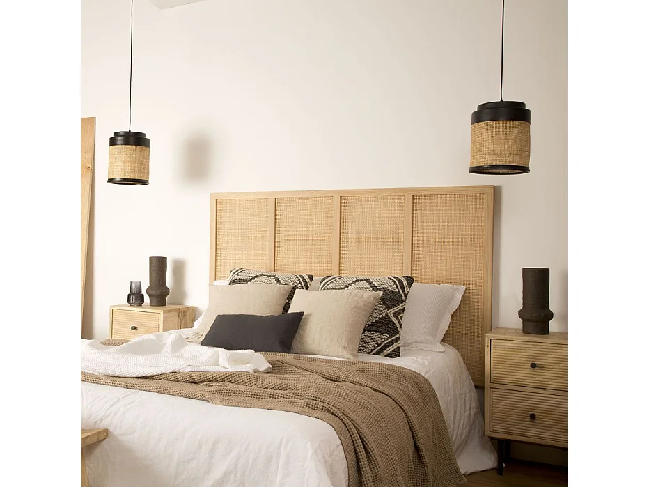 Tête de lit en bois massif naturel 162x100