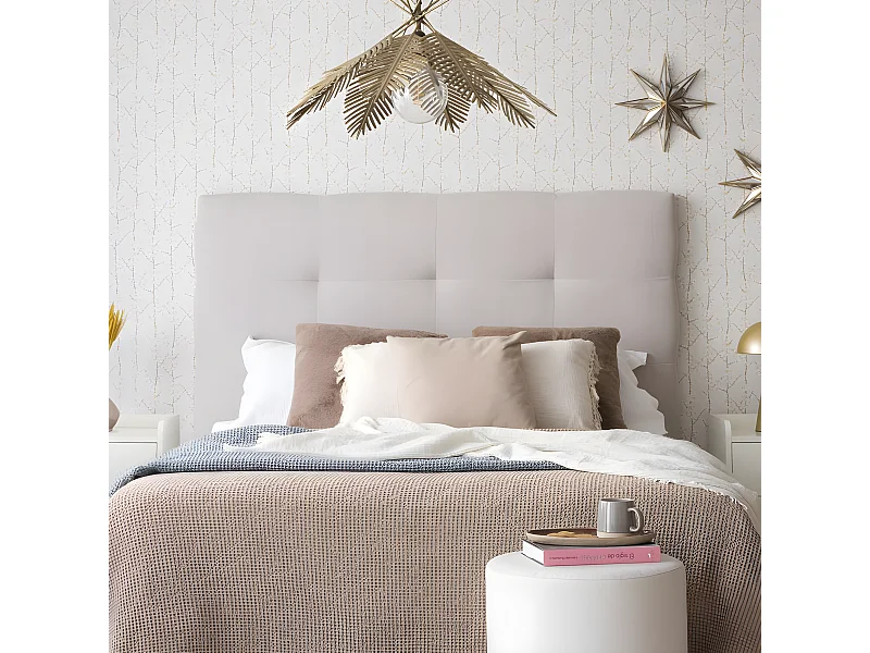 Testiera imbottita tavola delle particelle / schiuma di pu / tessuto Beige 8x120