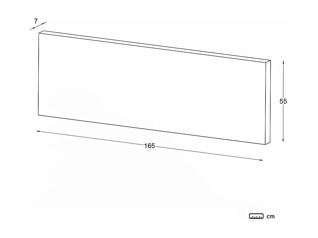 Testiera struttura in legni tropicali / scacchiera di fibre bianco 7x55