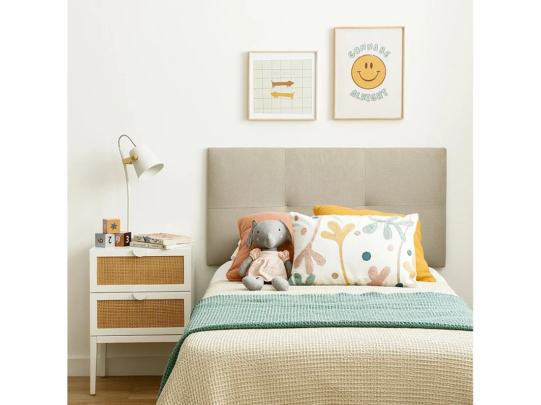 Tête de lit tapissé perle 52 cm x 107 cm-Ilan