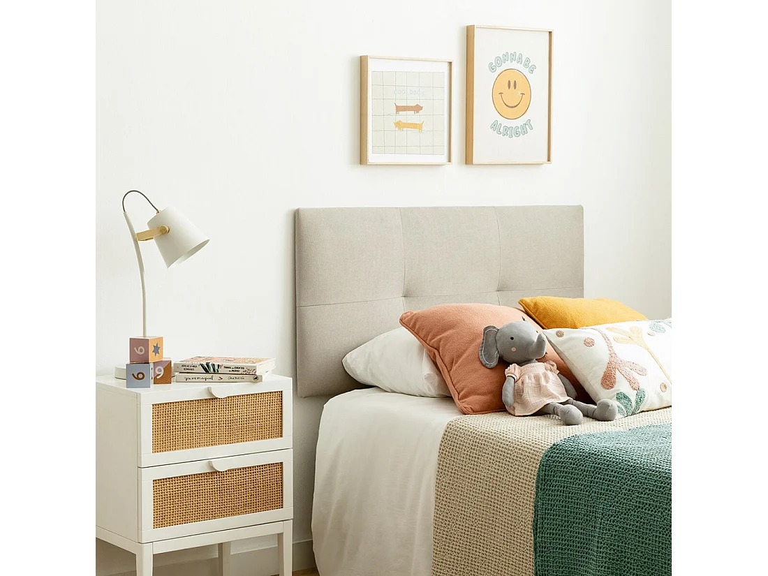 Tête de lit tapissé perle 52 cm x 107 cm-Ilan