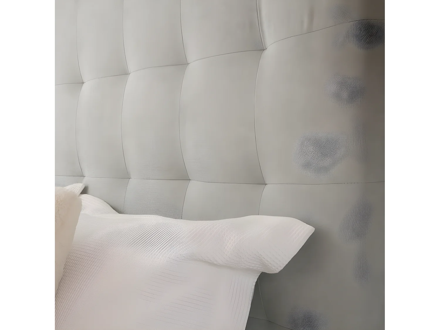 Tête de lit tapissée textile Bleu Aigue-marine 165x120