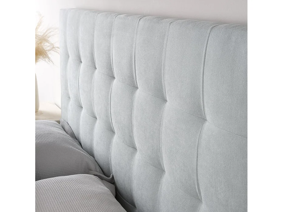 Tête de lit tapissée textile Bleu Aigue-marine 165x120