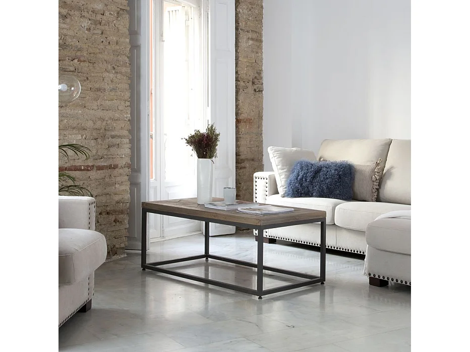 Table basse en bois massif naturel 115x45