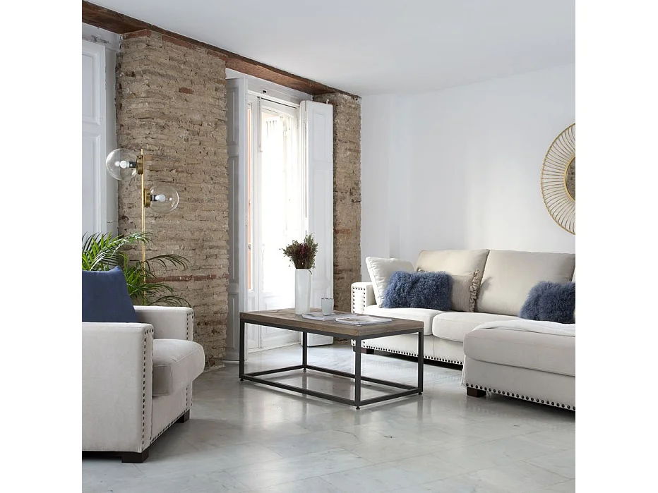 Table basse en bois massif naturel 115x45