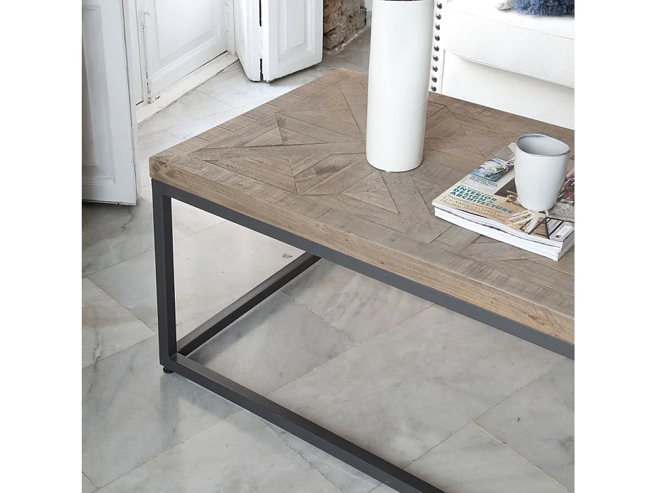 Table basse en bois massif naturel 115x45