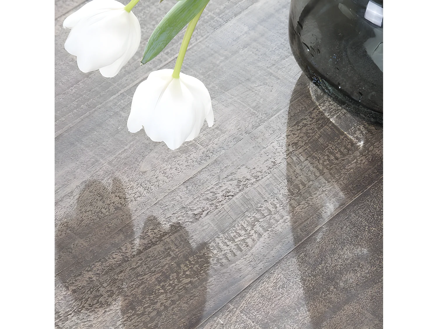 Set di 2 tavolini da salotto tavola in legno massello e tavola in mdf naturale 110x45