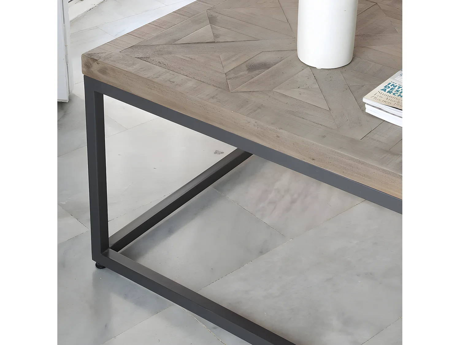 Table basse en bois massif naturel 115x45