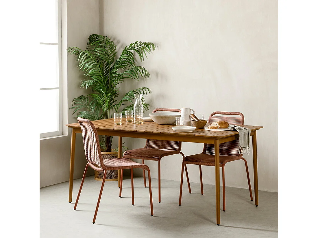 Table extérieur bois  73 cm x 160 cm-Hanson