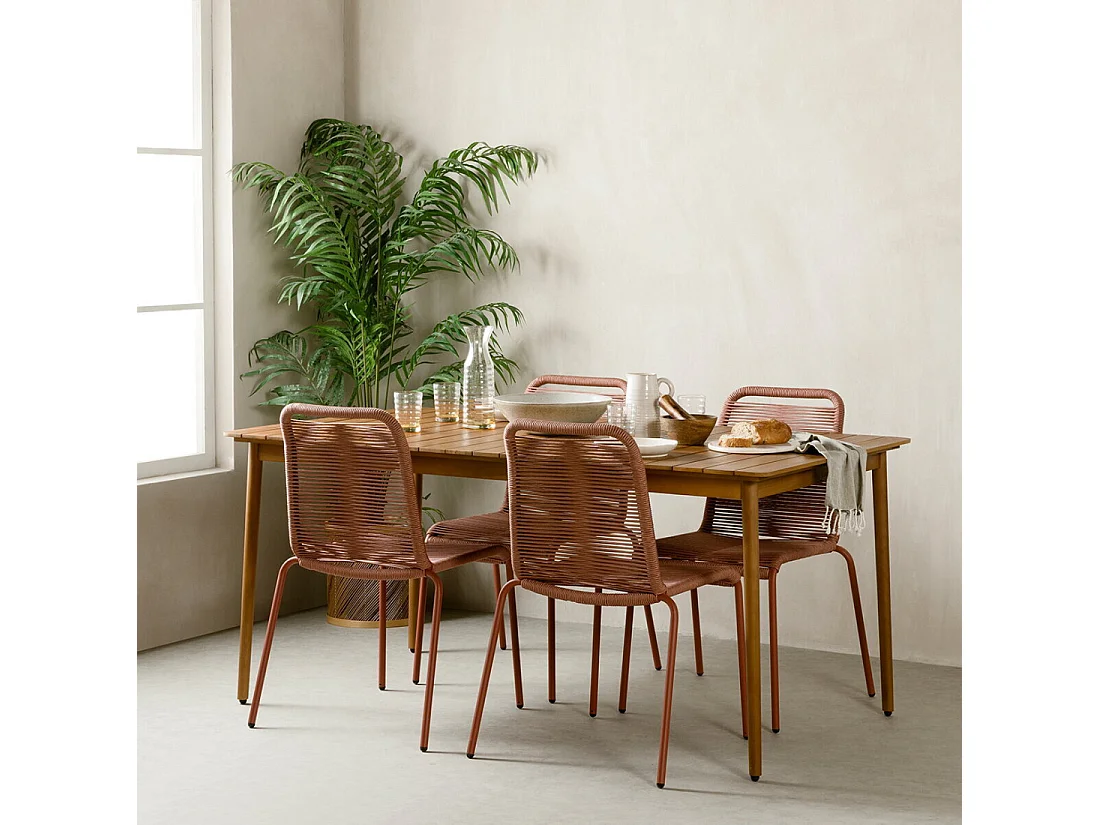 Table extérieur bois  73 cm x 160 cm-Hanson