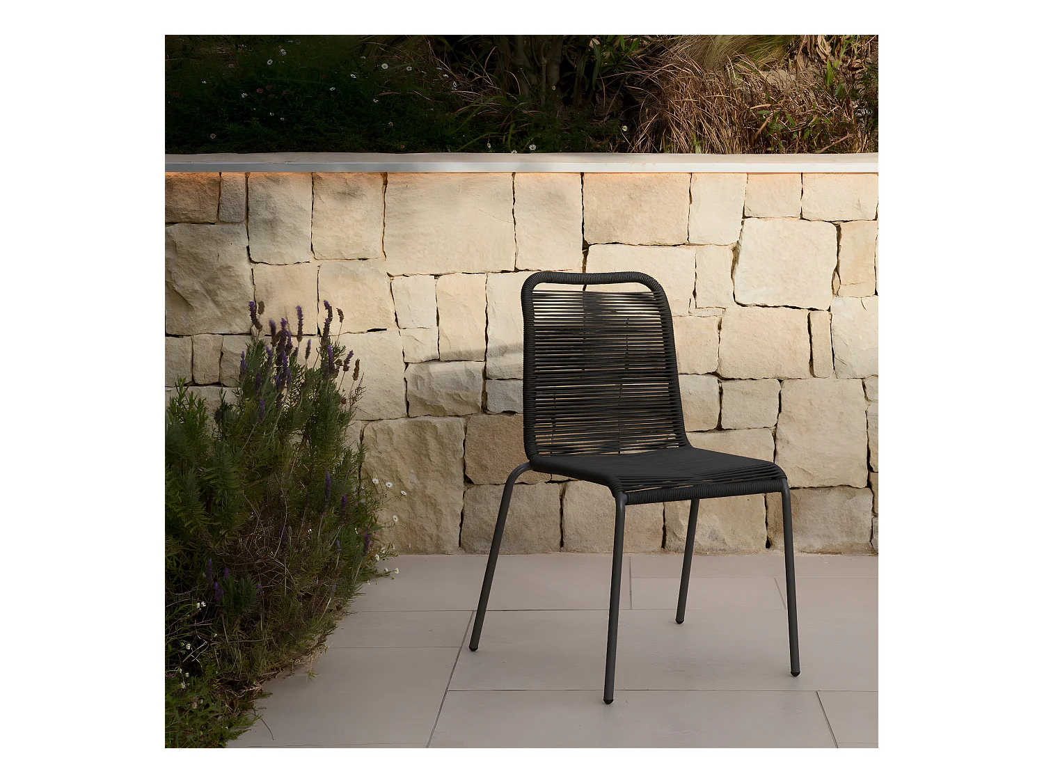 Chaise extérieur métal antracite 83 cm x 54 cm-Bowen