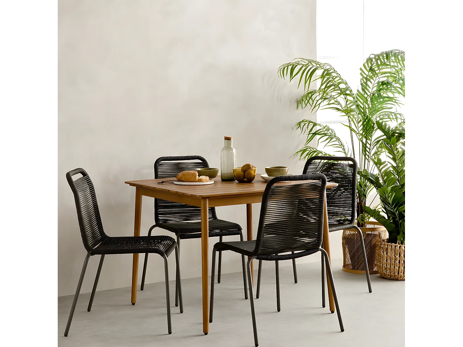 Chaise extérieur métal antracite 83 cm x 54 cm-Bowen