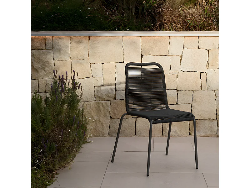 Chaise extérieur métal antracite 83 cm x 54 cm-Bowen