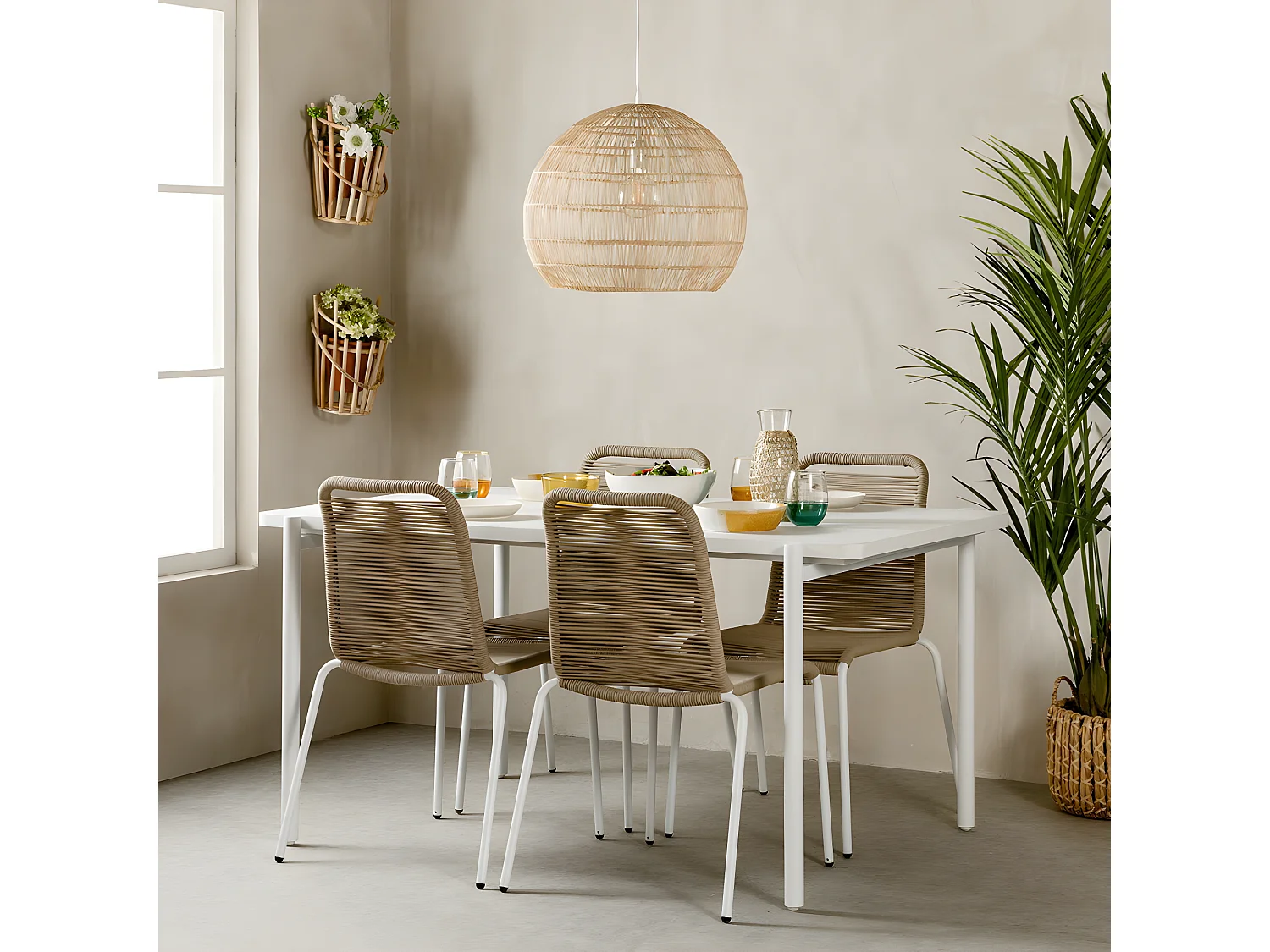 Chaise extérieur métal naturel 83 cm x 54 cm-Bowen