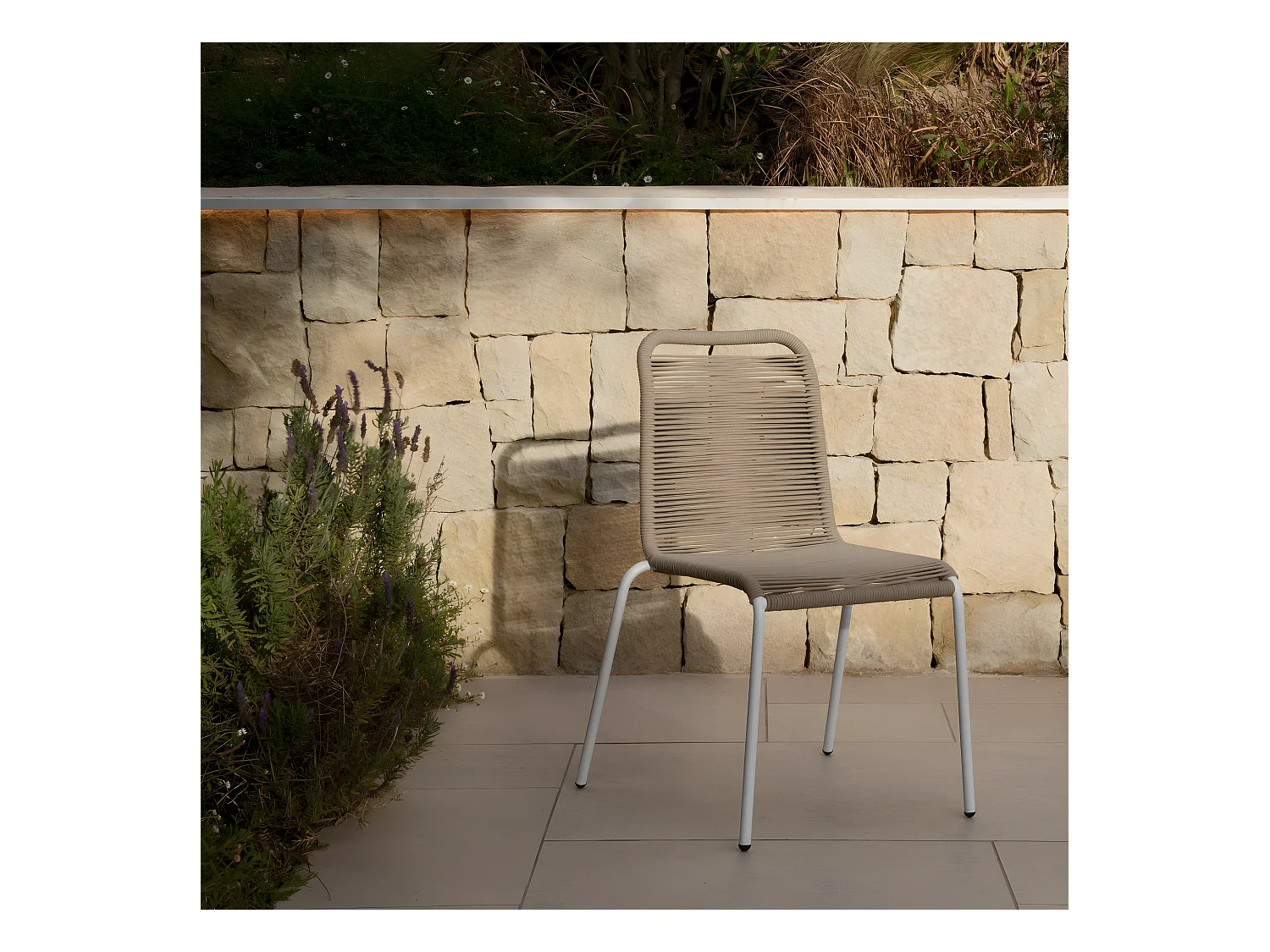 Chaise extérieur métal naturel 83 cm x 54 cm-Bowen