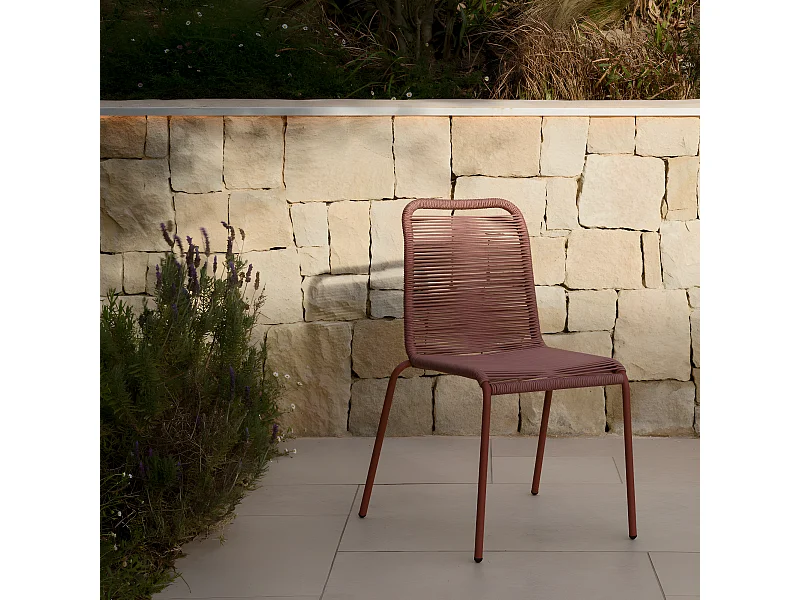 Chaise extérieur métal terracotta 83 cm x 54 cm-Bowen