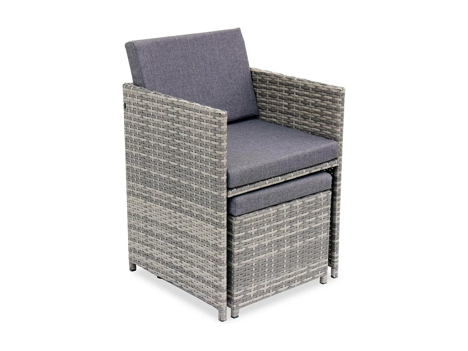 Mesa de jardín encastrable resina con 10 sillones + cobertor varios