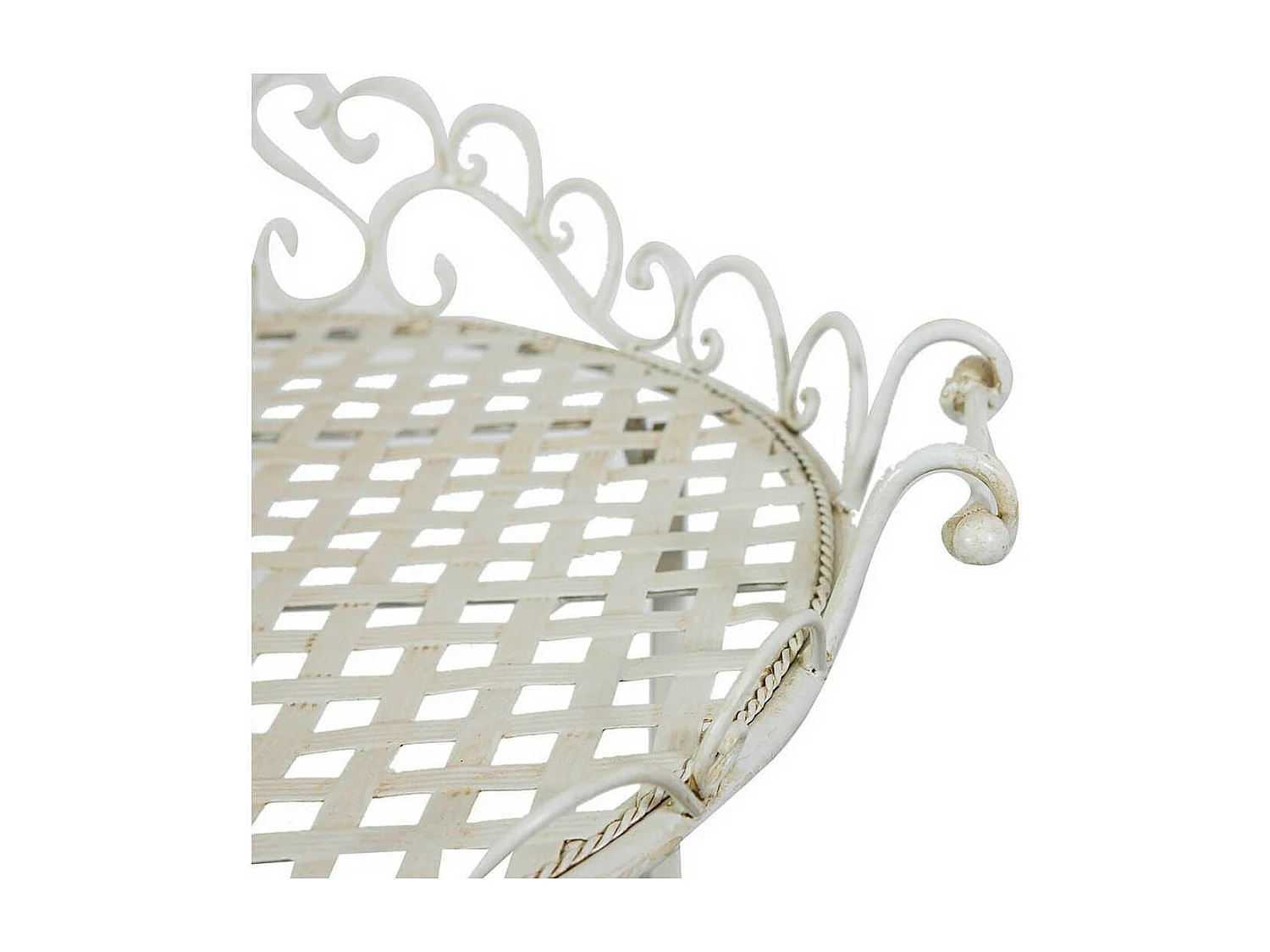 Table de jardin ronde pliante en fer forgé 65x72cm- Table basse d'extérieur finition antique