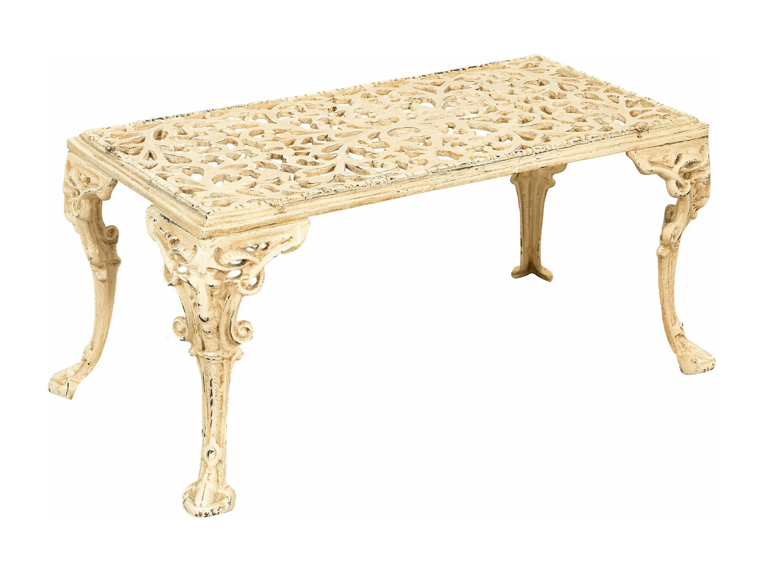 Table de jardin rectangulaire en fonte – Table basse et fumoir d'extérieur – Table d'appoint de jardin durable avec finition robuste