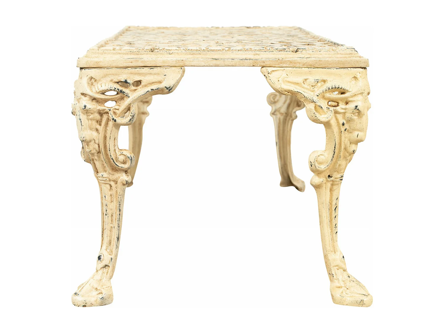 Table de jardin rectangulaire en fonte – Table basse et fumoir d'extérieur – Table d'appoint de jardin durable avec finition robuste