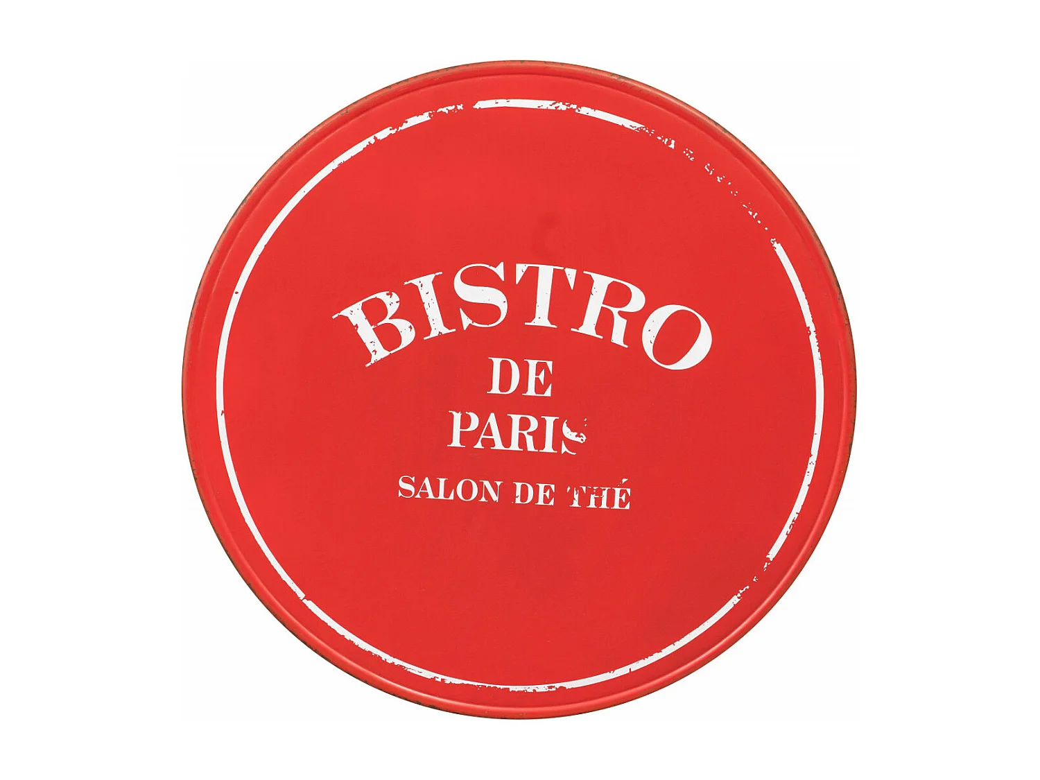 BISCOTTINI Table - Fer Forgé Finition Rouge Antique - Mobilier de Jardin - Terrasse - Balcon - Table en Métal - 72x75 cm