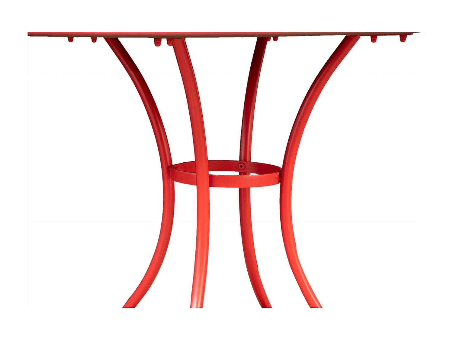 BISCOTTINI Table - Fer Forgé Finition Rouge Antique - Mobilier de Jardin - Terrasse - Balcon - Table en Métal - 72x75 cm