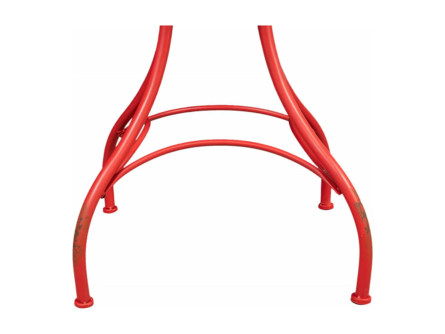 BISCOTTINI Table - Fer Forgé Finition Rouge Antique - Mobilier de Jardin - Terrasse - Balcon - Table en Métal - 72x75 cm