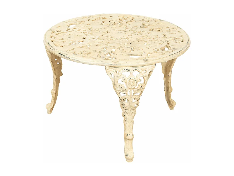 Table de jardin ronde en fonte 62x41cm – Table basse et fumante d'extérieur – Table d'appoint de jardin durable avec finition robuste