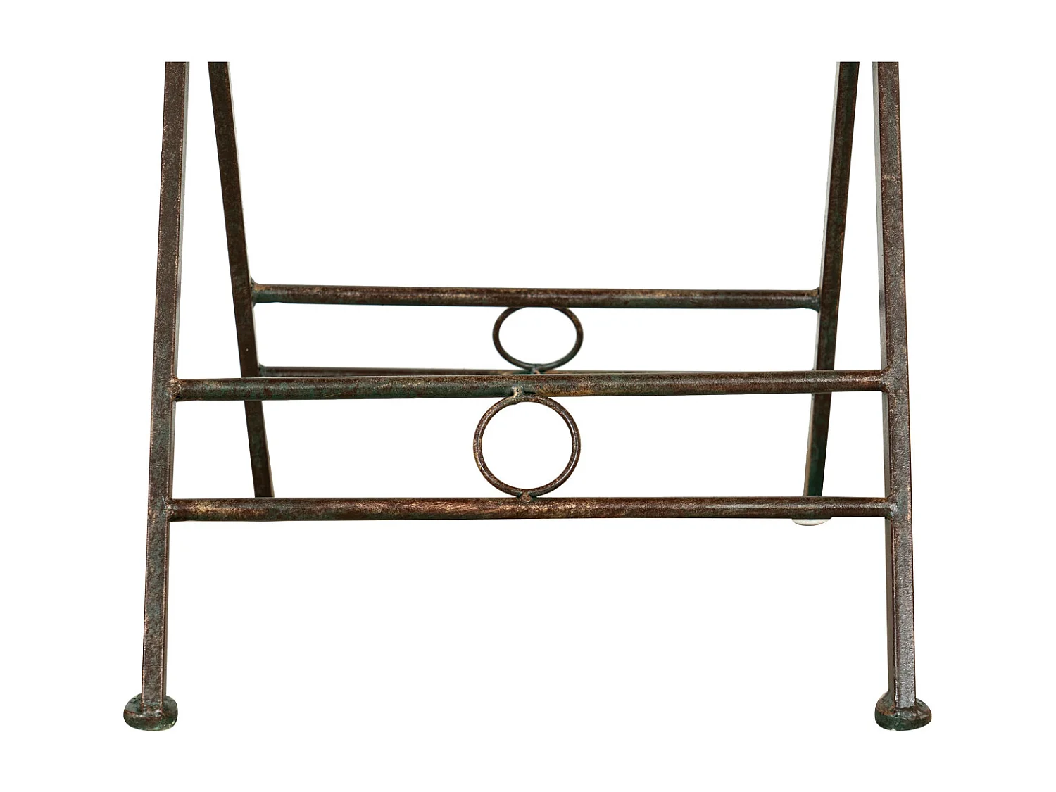 BISCOTTINI Table - Fer Forgé Finition Antique - Table d'Extérieur - Mobilier de Jardin - Terrasse - Balcon - Table en Métal - Table Basse - 76x70cm