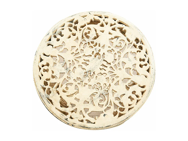 BISCOTTINI Table - Fer Forgé Finition Antique - Table d'Extérieur - Mobilier de Jardin - Terrasse - Balcon - Table en Métal - Table Basse - 60x70 cm