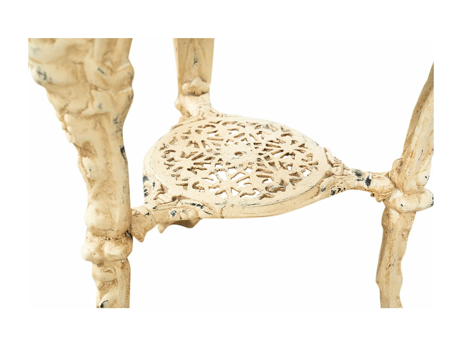 BISCOTTINI Table - Fer Forgé Finition Antique - Table d'Extérieur - Mobilier de Jardin - Terrasse - Balcon - Table en Métal - Table Basse - 60x70 cm