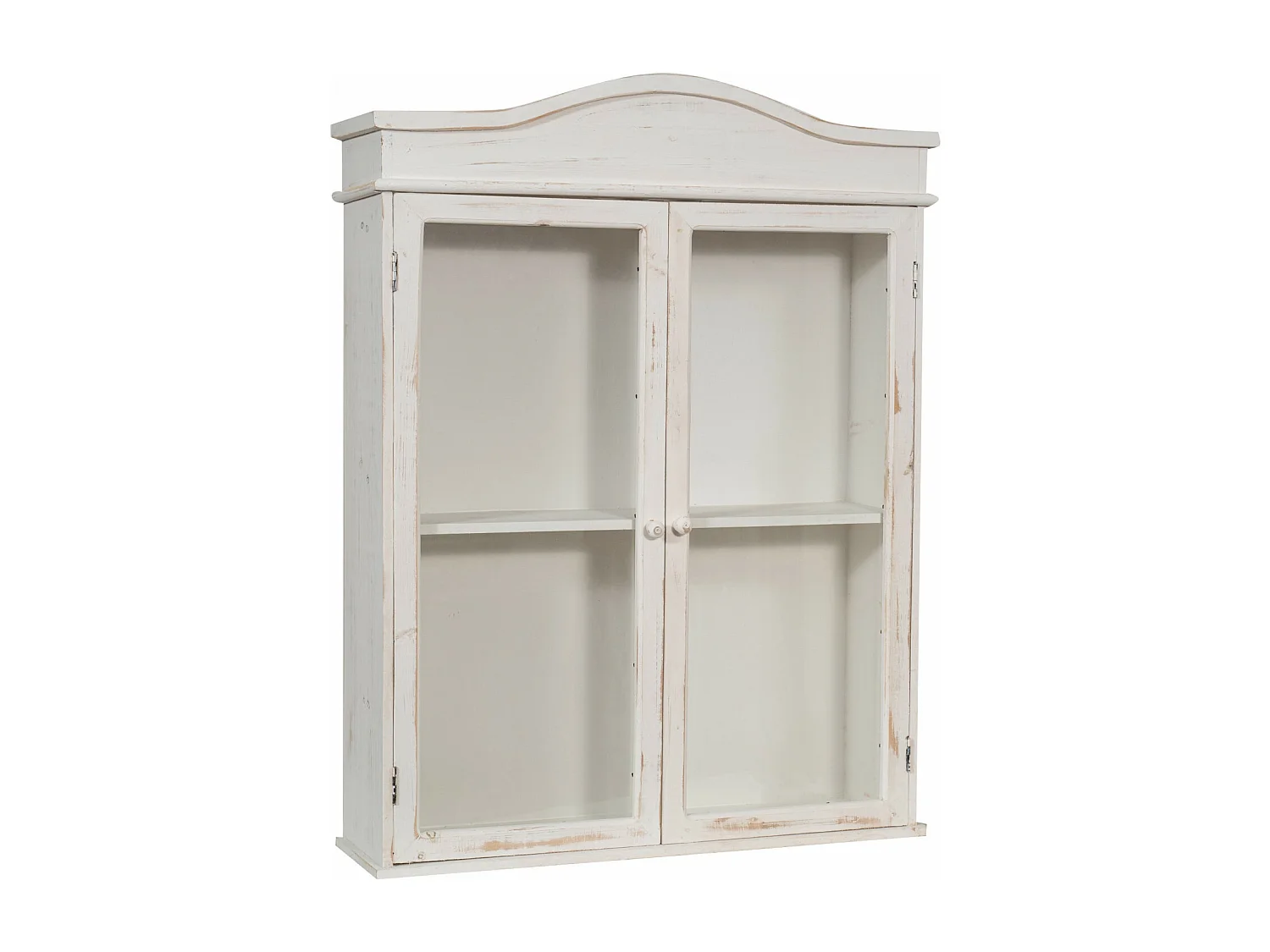 Caisson de cuisine 74X17X84 cm - 2 Portes - Blanc Antique - DOUCEUR- 1 meuble haut - Vitrine murale pour salle de bain et salon