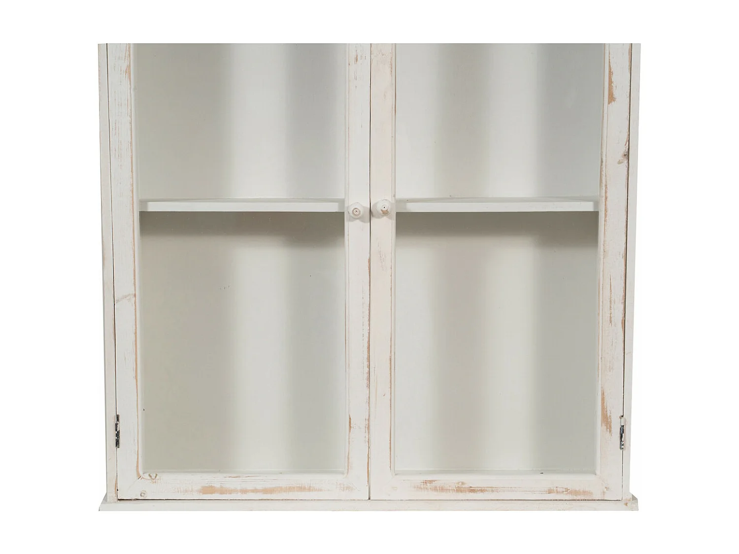 Caisson de cuisine 74X17X84 cm - 2 Portes - Blanc Antique - DOUCEUR- 1 meuble haut - Vitrine murale pour salle de bain et salon