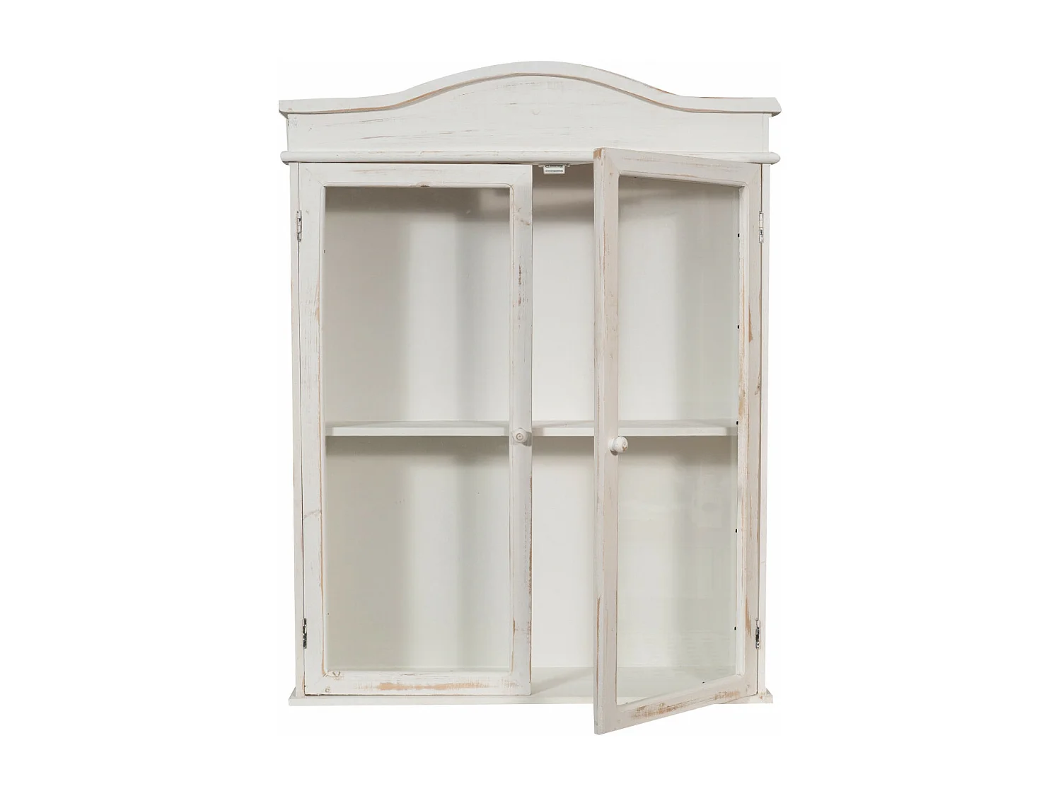 Caisson de cuisine 74X17X84 cm - 2 Portes - Blanc Antique - DOUCEUR- 1 meuble haut - Vitrine murale pour salle de bain et salon