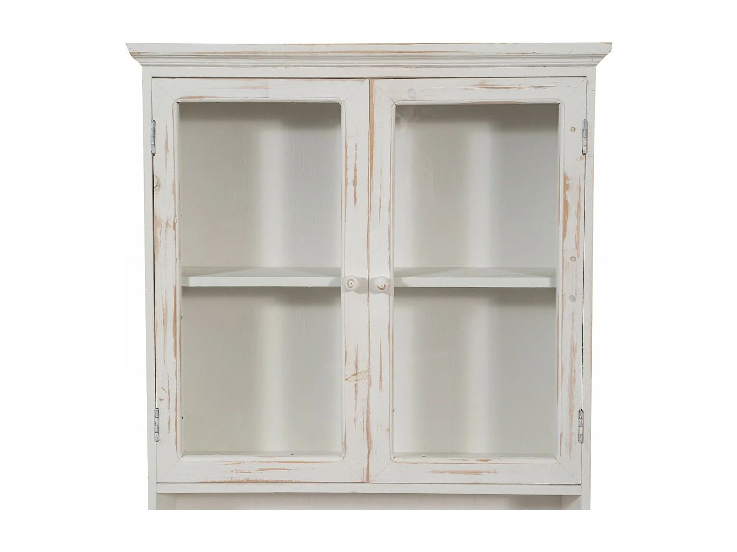 BISCOTTINI Commode en Bois - Buffet Finition Blanc Antique - Vitrine pour Chambre et Salon - 56x16x79cm