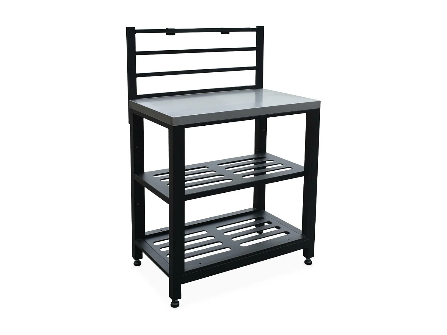 Mobile da esterno in acciaio 2 ripiani, 80cm, nero