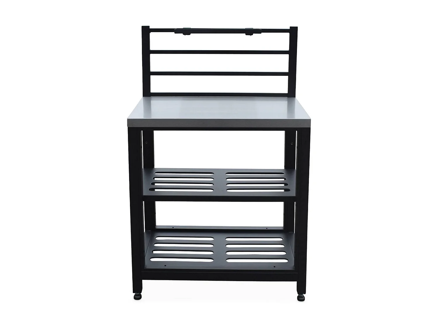 Mobile da esterno in acciaio 2 ripiani, 80cm, nero