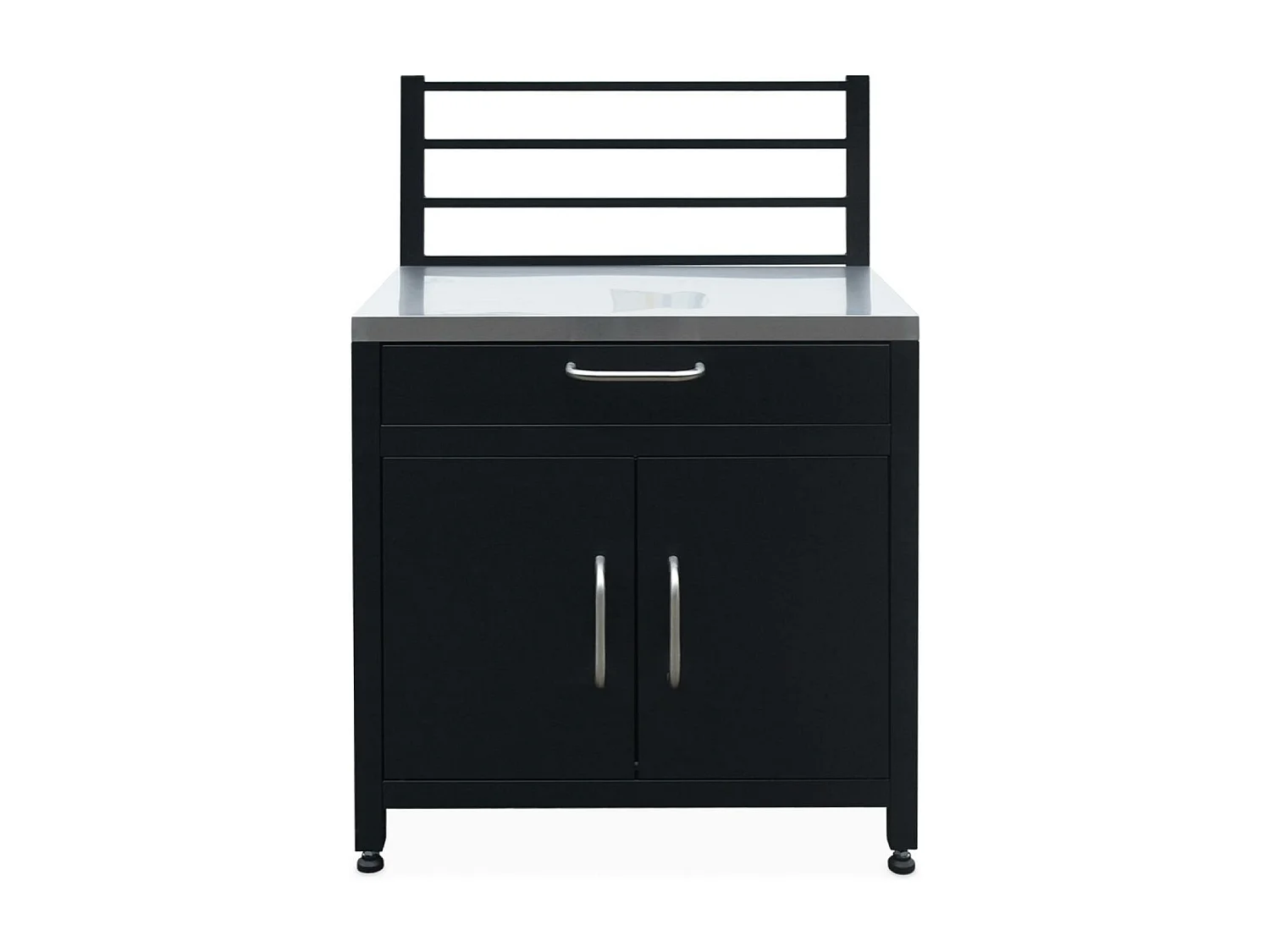 Cocina exterior de acero con 4 módulos negro