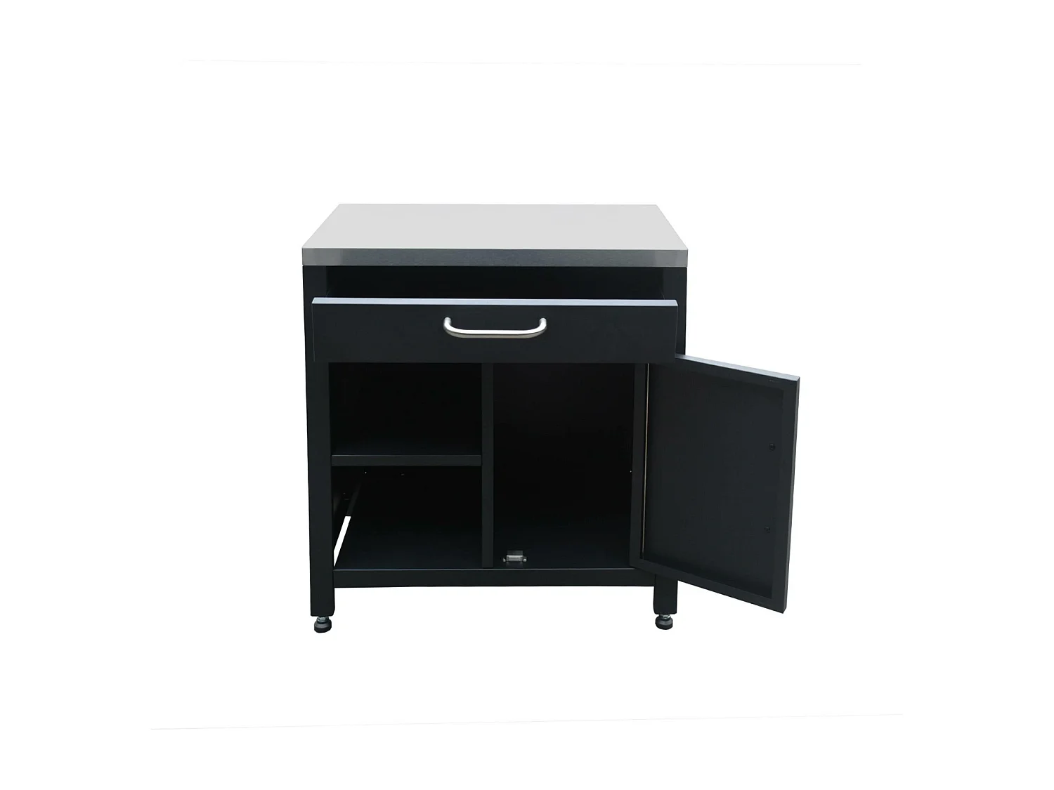 Cocina exterior de acero 1 cajón y 1 puerta, 80cm negro