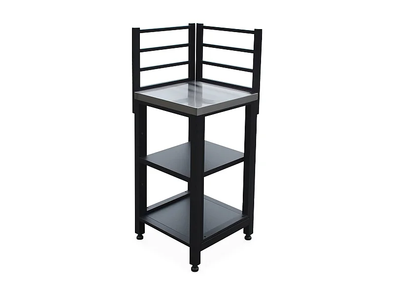 Mobile da esterno in acciaio 2 ripiani, 48.5cm, nero