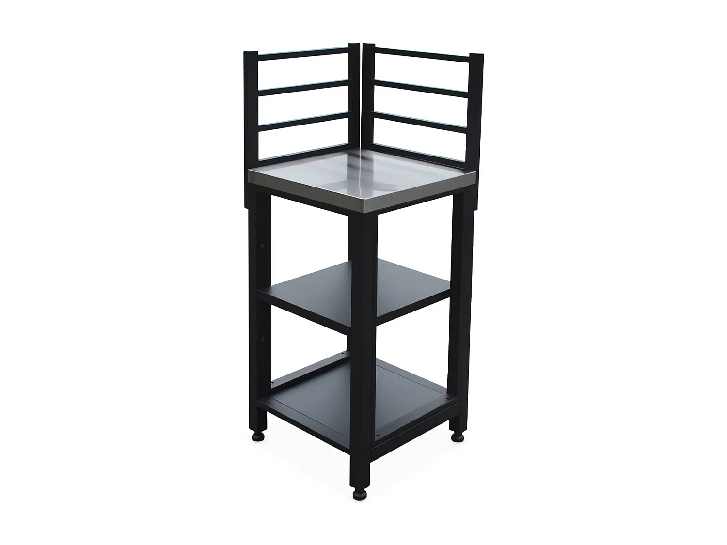 Cocina exterior de acero 2 estantes, 48.5cm negro