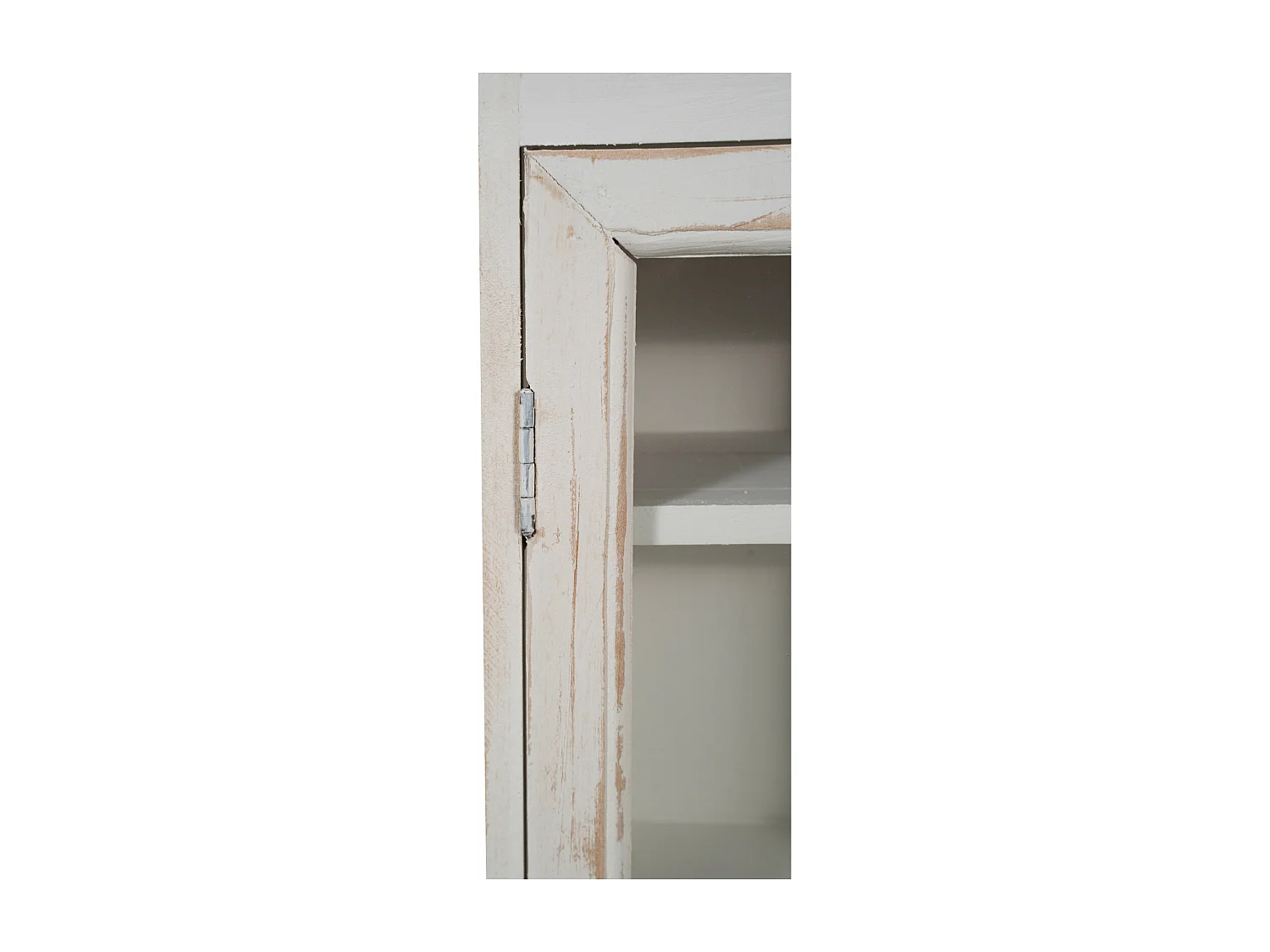 Caisson de cuisine 42x48x15 cm - 3 Etagères - 2 Portes Vitrées - Blanc Antique - SHABBY CHARME - 1 meuble haut - Vitrine murale pour salle de bain et salon