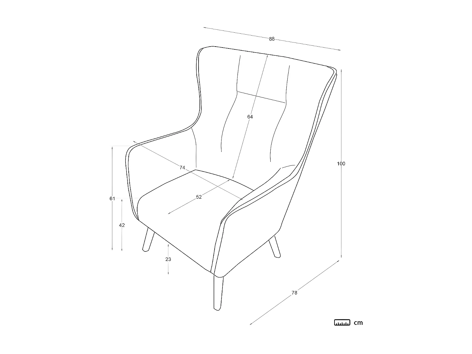 Poltrona stoffa e legno Beige (630) 78x100