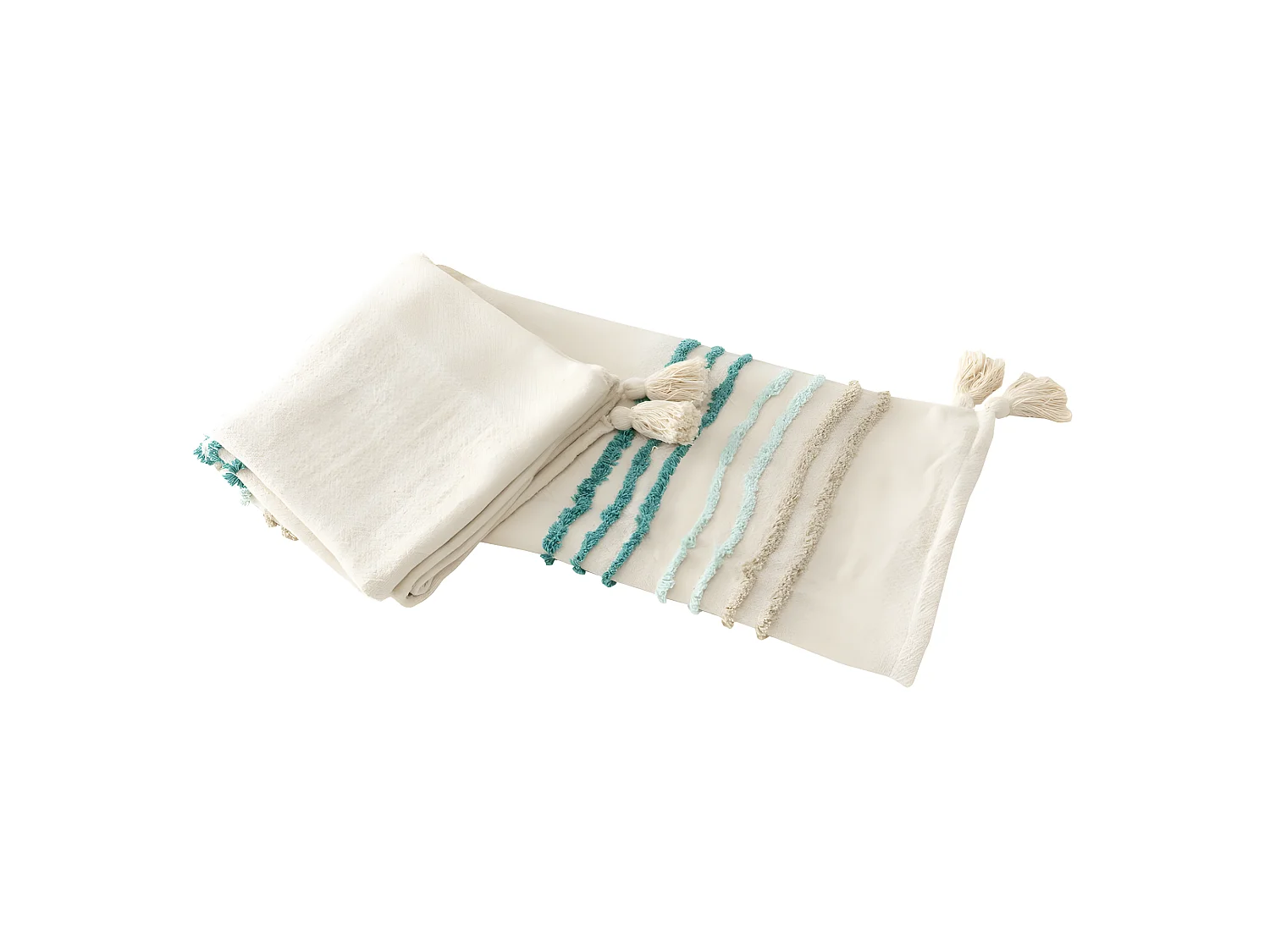 Plaid textile  130 cm x 170 cm-Ocean