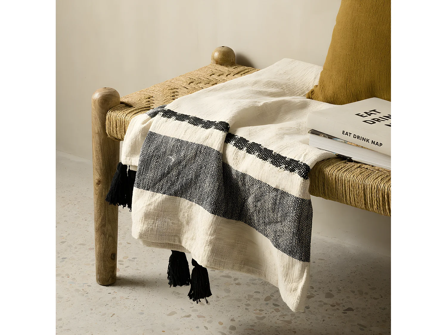 Plaid textile  130 cm x 170 cm-Wave