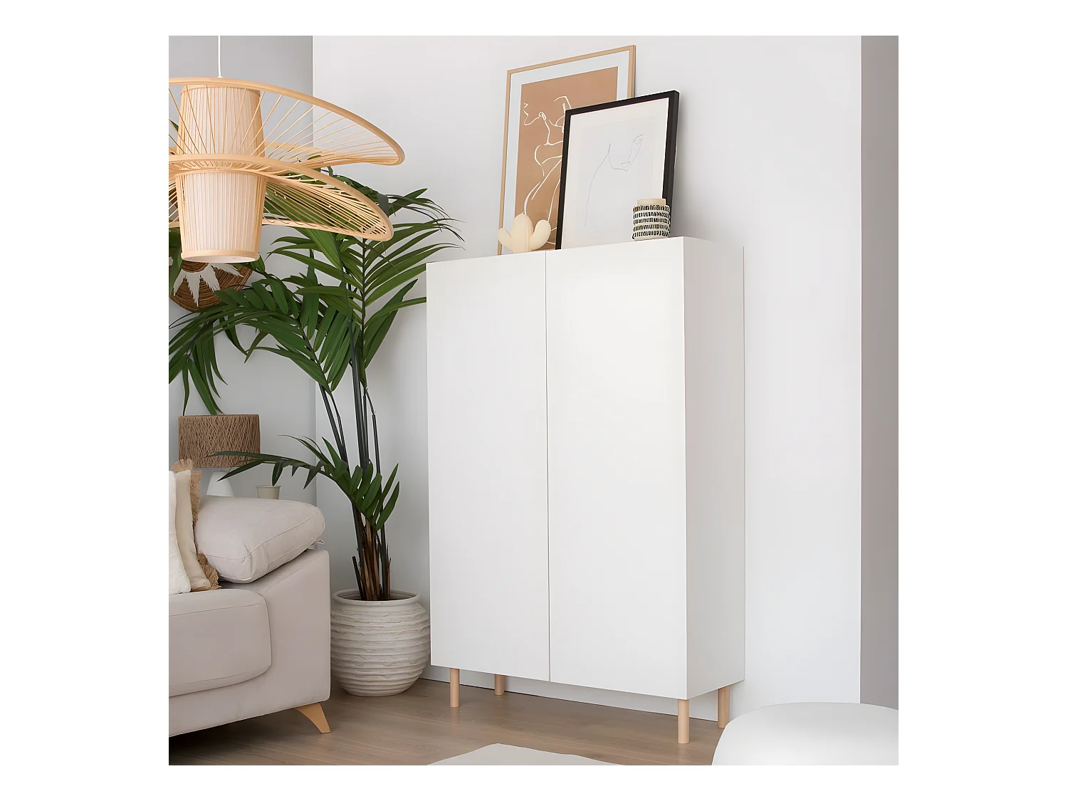 Vitrine en mdf naturel 100x141