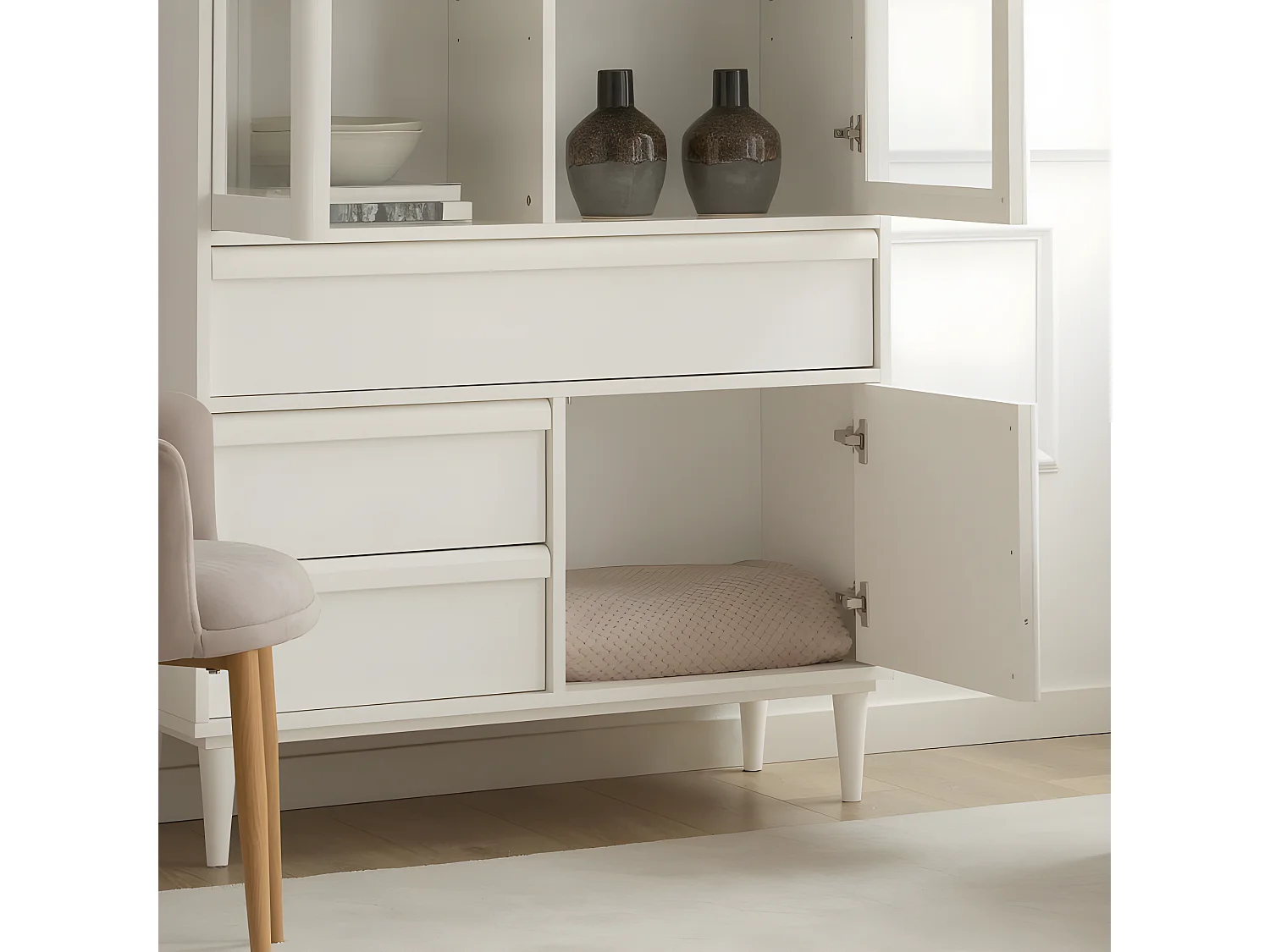 Vetrina pannello in mdf bianco 40x182